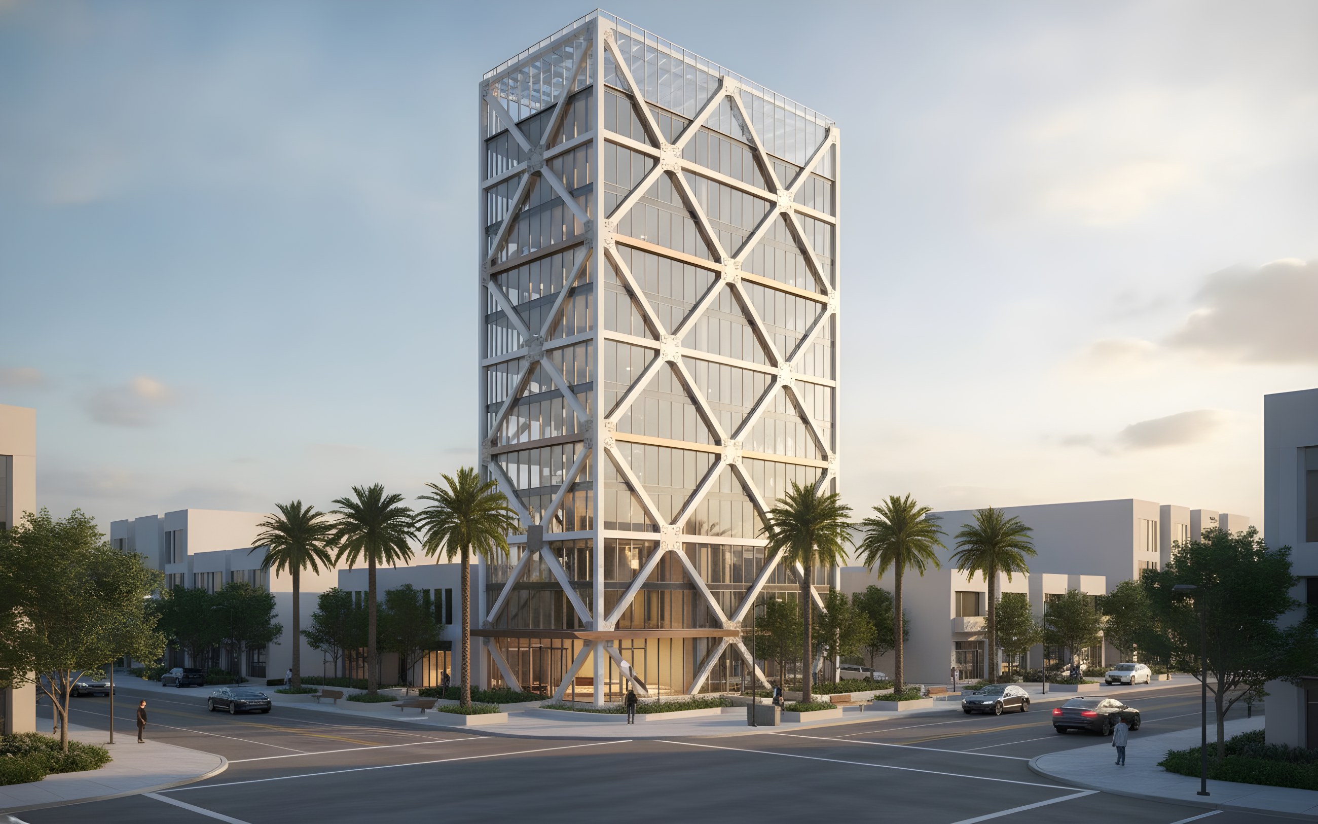 Diagrid: Office tower · diagrid exoskeleton