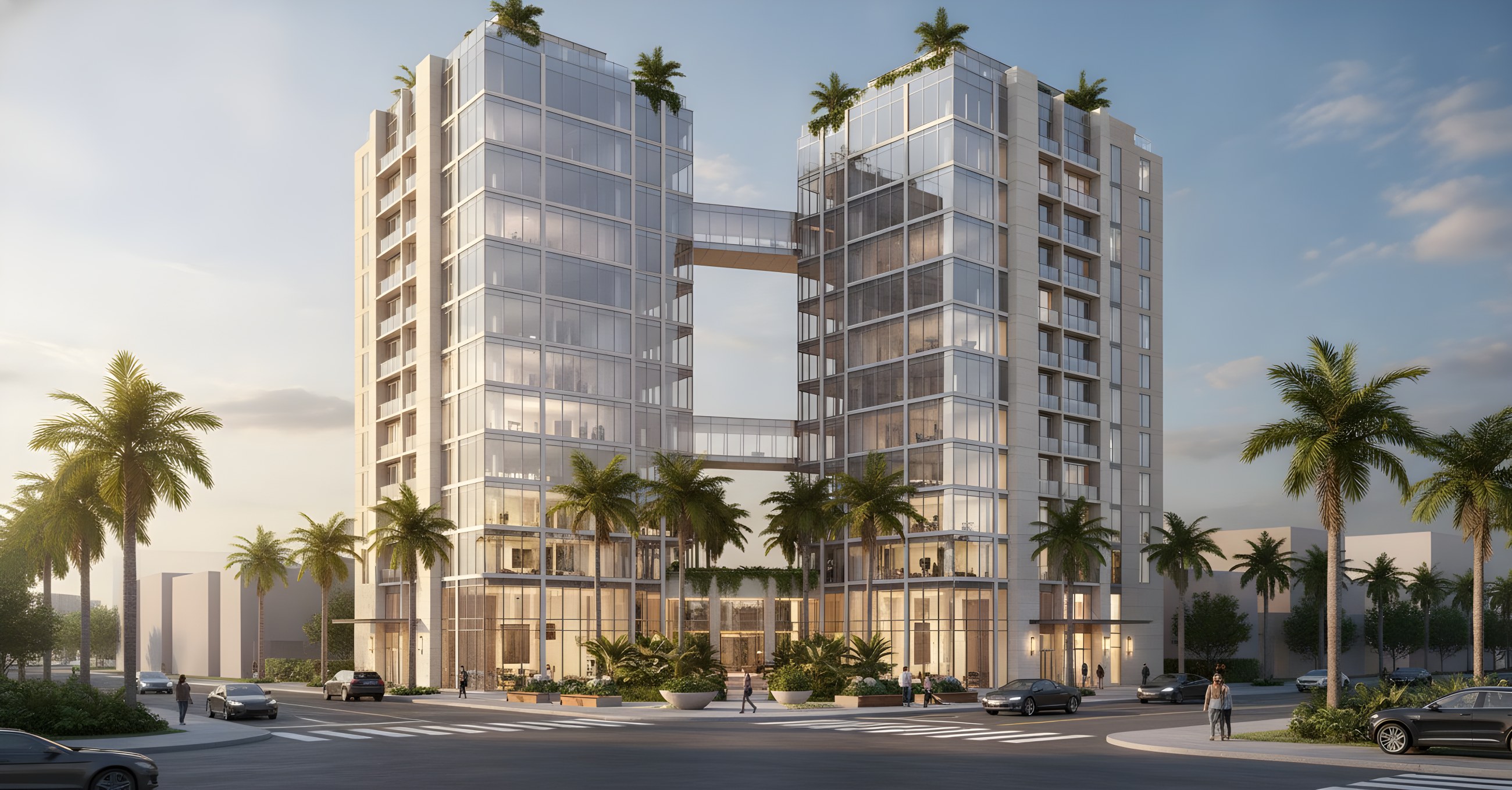 Gemelas: Twin residential towers · sky bridges