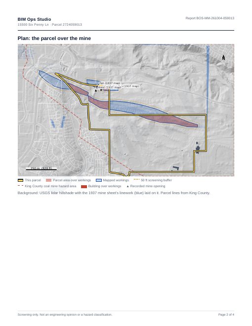Sample report, page 2: plan